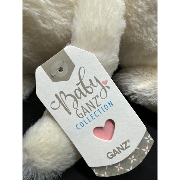 Baby Ganz White Soft Bunny Pellet Bottom Weighted 10" - Picture 7 of 9